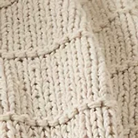 Ribbed Knit Throw Blanket