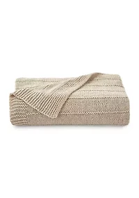 Ribbed Knit Throw Blanket