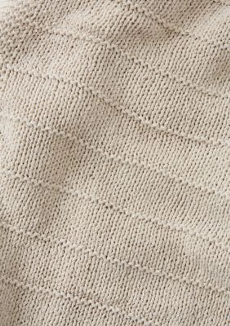 Ribbed Knit Throw Blanket