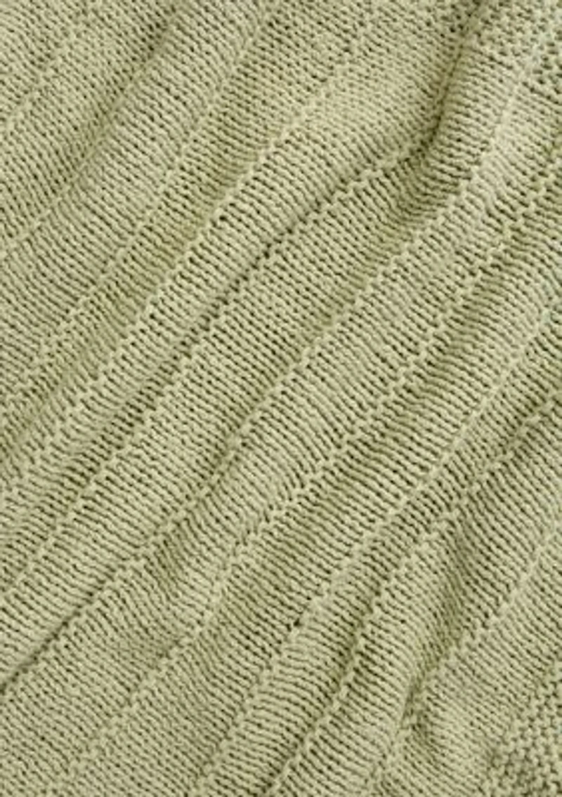 Ribbed Knit Throw Blanket