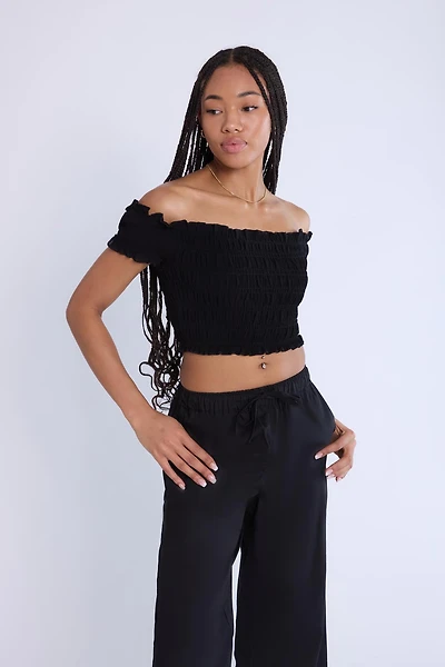 Off-Shoulder Smocked Top