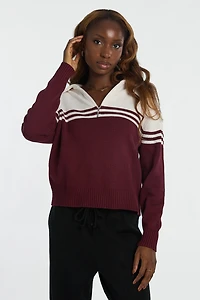 Graphic Quarter-Zip Polo Sweater