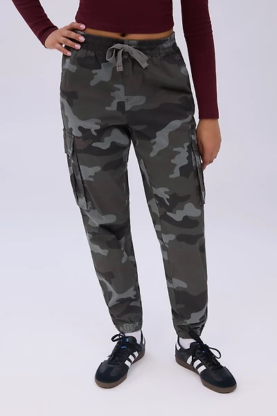 Jogger cargo taille haute