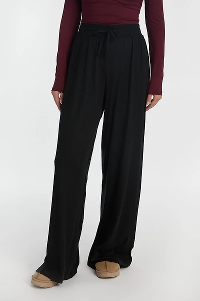Super Soft Ribbed Knit Wide Leg Pajama Pants