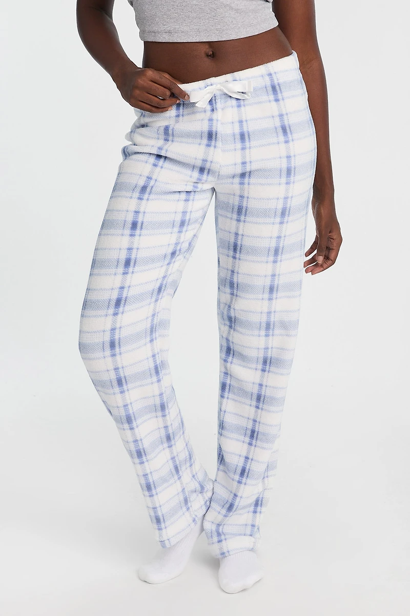 Pantalon pyjama pelucheux imprimé
