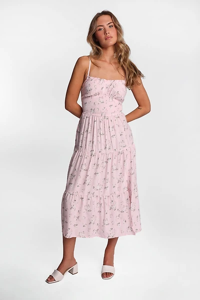 Robe maxi à dos croisé et taille en surplis
