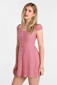 Button-Front Mini Dress