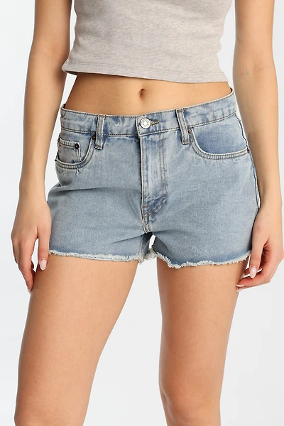 Short Mom en denim taille haute