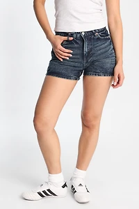 Short en denim ample taille comfort tre?s haute