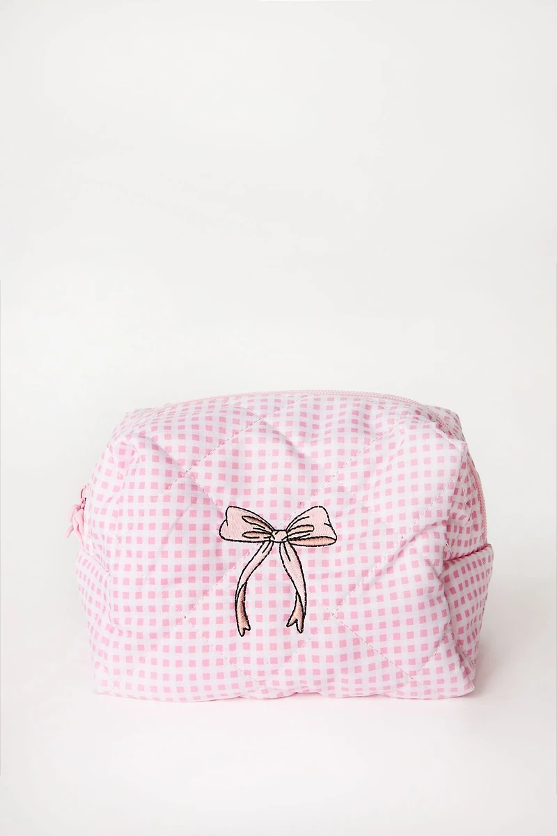 Quilted Zip-Up Make-Up Bag