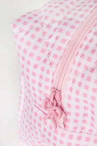 Sac de maquillage matelassé à fermeture éclair