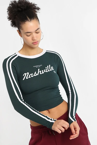Nashville Graphic Long Sleeve Baby Tee