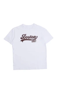 T-shirt coupe garçonne imprimé graphique Boston 1997