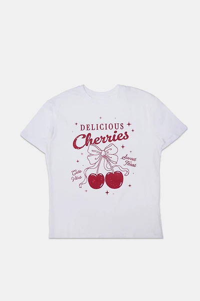 Delicious Cherries Graphic Boyfriend Tee