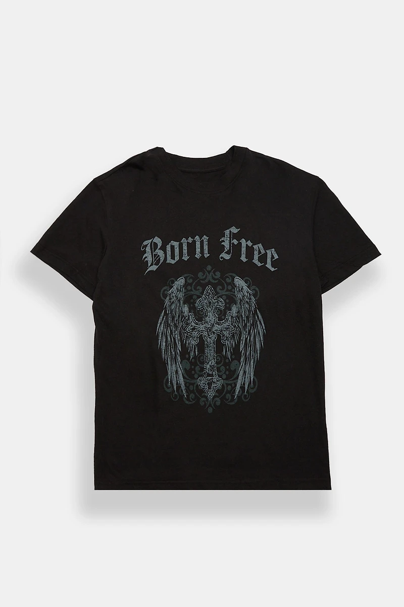 Born Free Graphic Short Sleeve Baby Tee