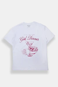 It's Time For Girl Dinner Graphic Boyfriend Tee