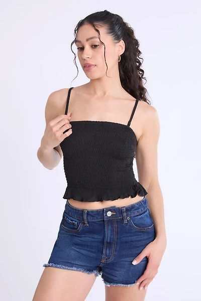 Super Soft Smocked Square Neck Cami Top