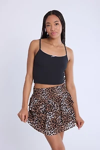 Camisole côtelée à bord picot