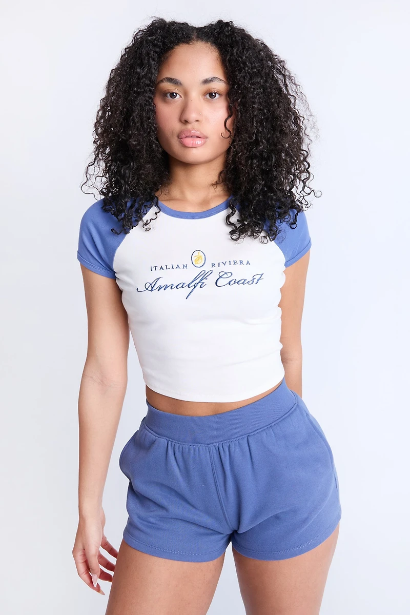 Ribbed Crew Neck Baby Tee