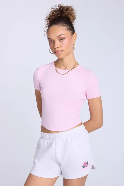 Ribbed Crew Neck Baby Tee