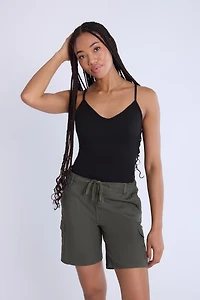 Super Soft Ribbed Cross-Back Bodysuit