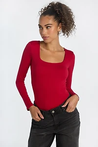 Super Soft Long Sleeve Square Neck Bodysuit