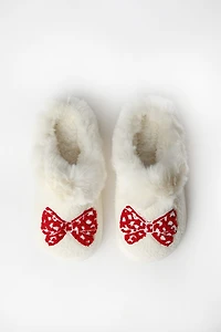 Faux-Shearling Scuff Plush Slippers