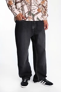 Jean ample brodé tigre et rose