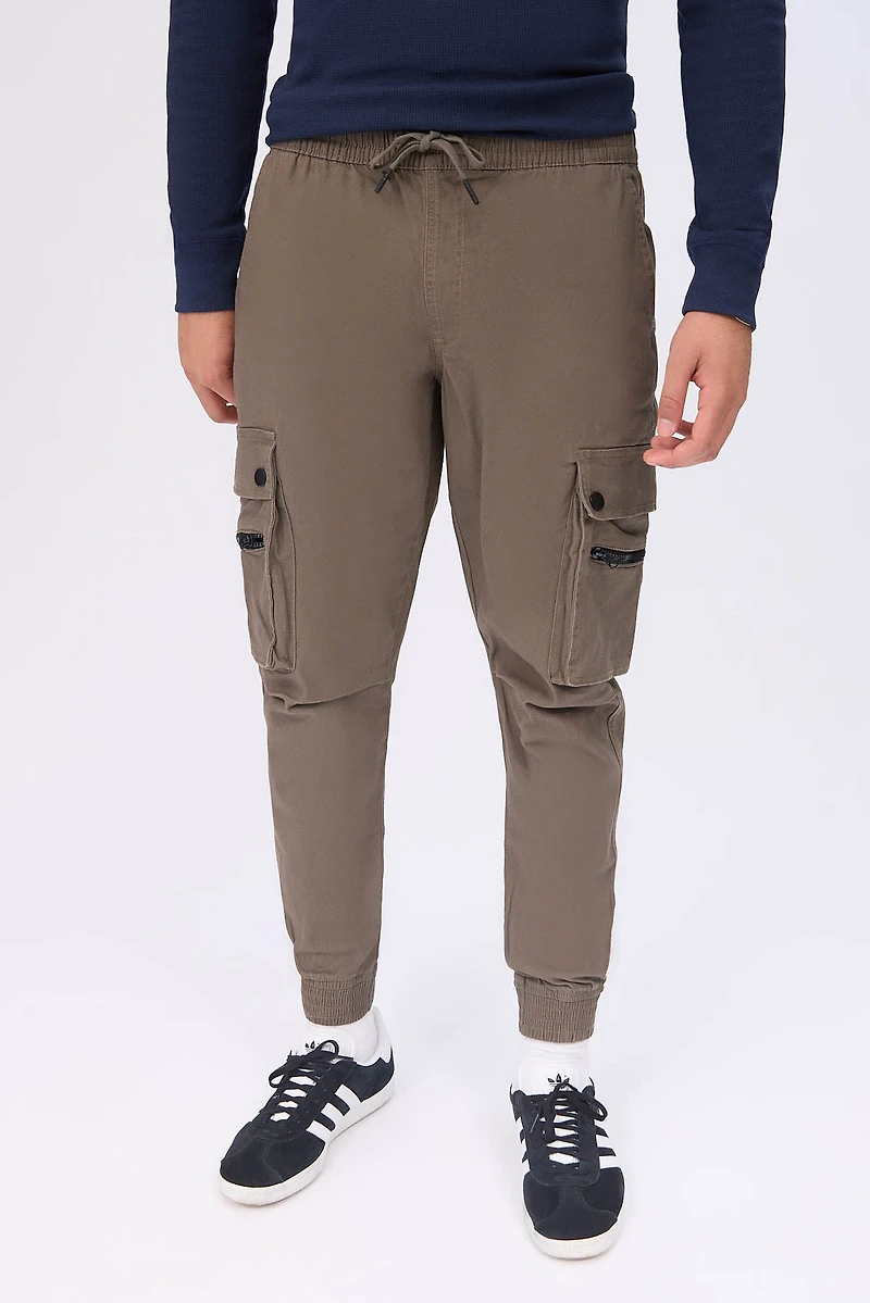 Relaxed Zip Cargo Twill Jogger