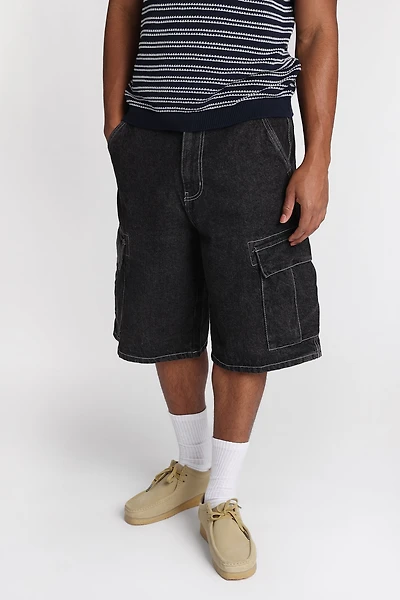 Short ample à poches cargo en denim