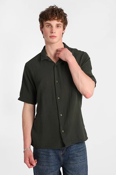 Chemise à manches courtes en tissu gaze de coton