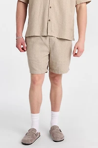Short texturé à motif géometrique