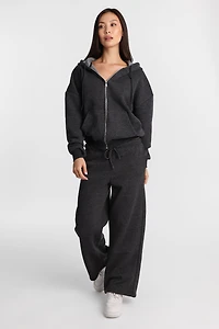 Fleece Wide Leg Drawstring Sweatpants