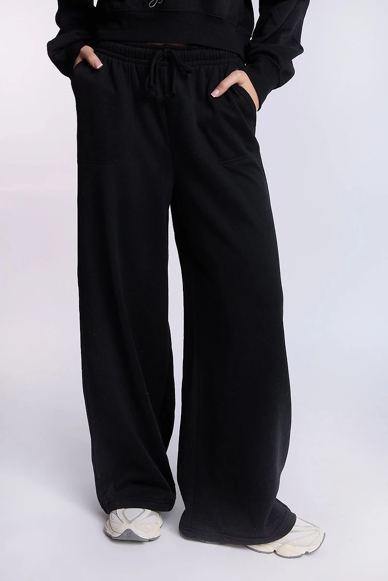 Wide Leg Baggy Fleece Sweatpants