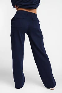 Pantalon en molleton cargo à jambe large délavé