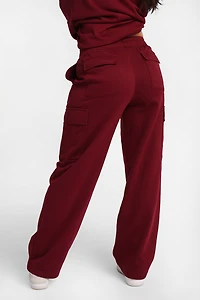 Pantalon en molleton cargo à jambe large délavé