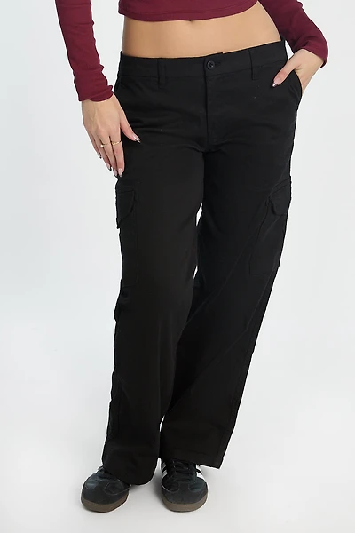 High Rise Baggy Cargo Twill Pants