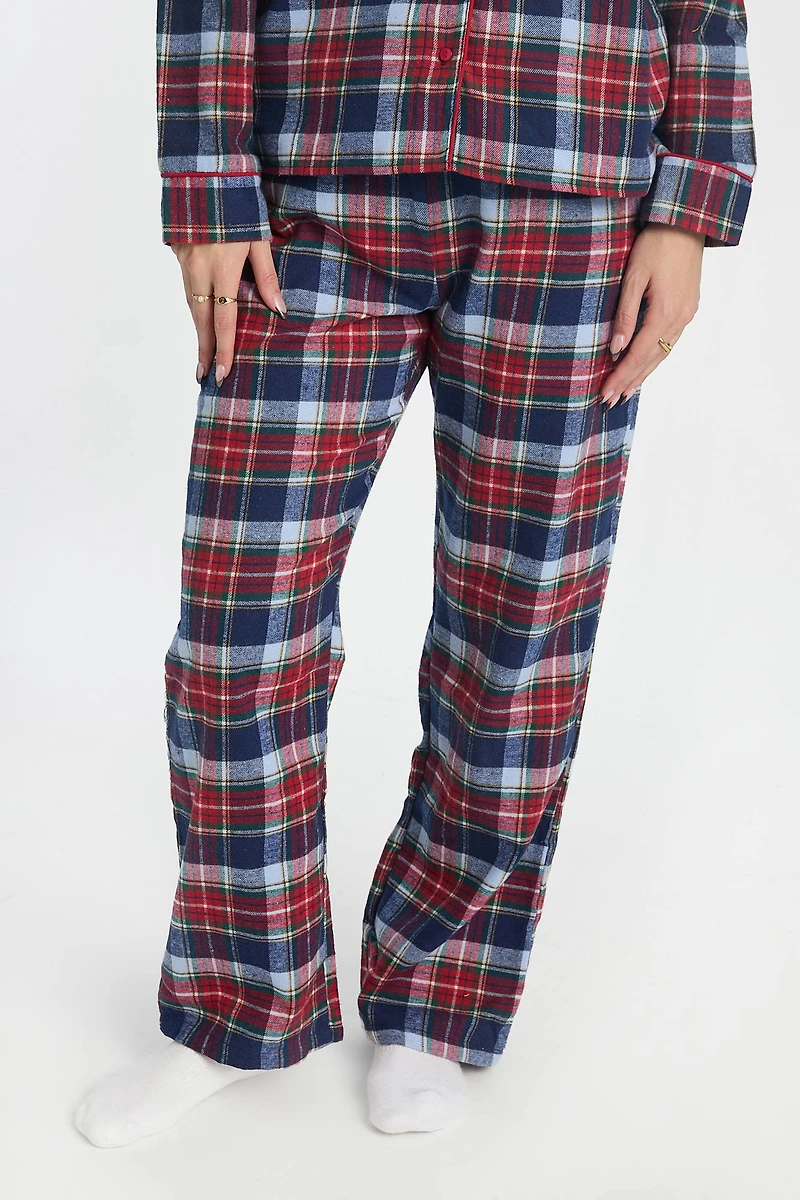Flannel Wide Leg Pajama Pants