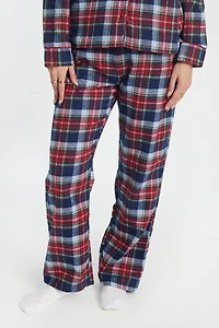 Flannel Wide Leg Pajama Pants