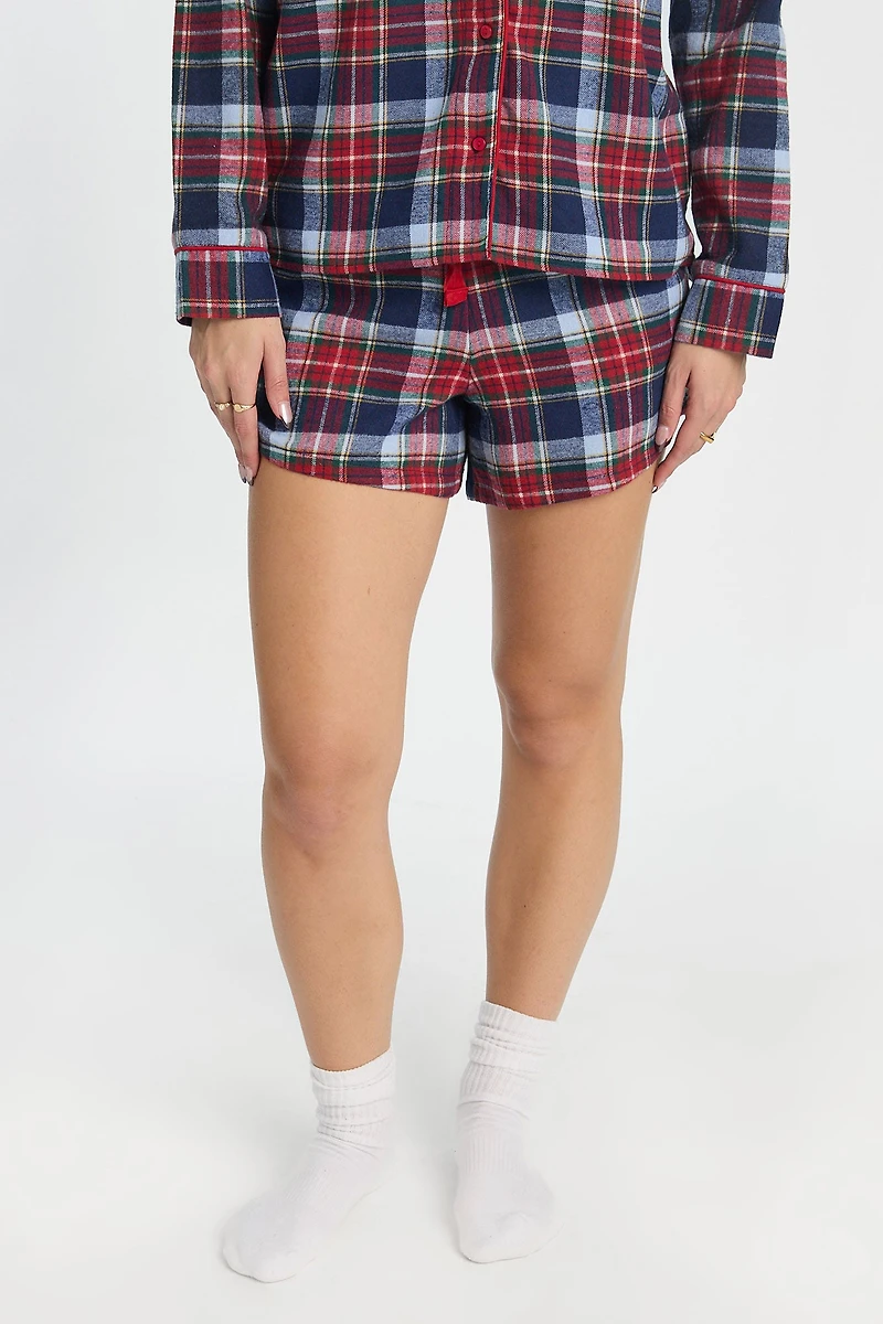 Flannel Pajama Shorts