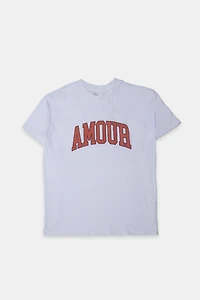 Amour Puff Print Graphic Boyfriend Tee