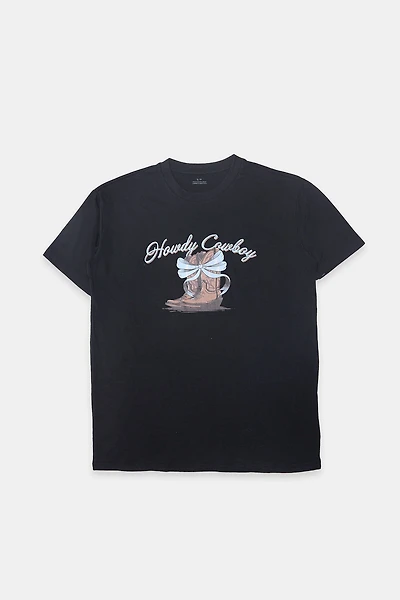 T-shirt coupe garçonne graphique Howdy Cowboy