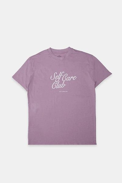 Self-Care Club Embroidered Graphic Boyfriend Tee