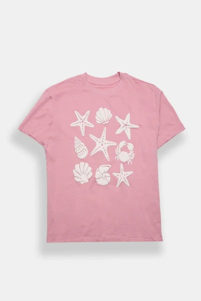Sea Shells & Starfish Graphic Boyfriend Tee