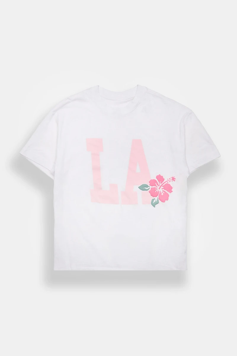 LA Hibiscus Graphic Boyfriend Tee