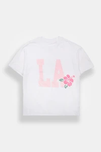 LA Hibiscus Graphic Boyfriend Tee