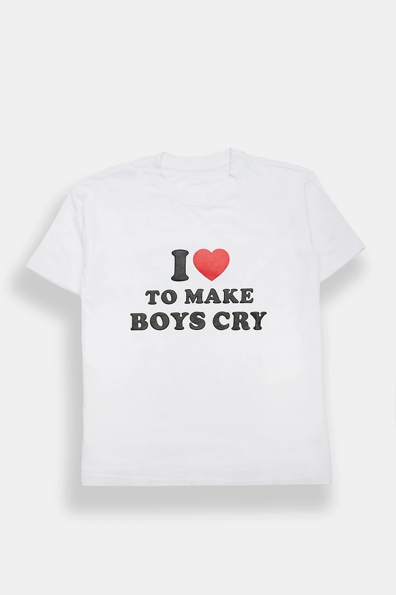 I Love To Make Boys Cry Graphic Super Soft Boyfriend Tee