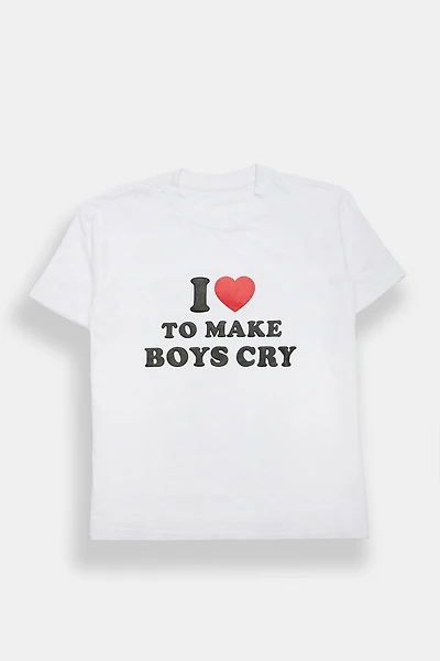 I Love To Make Boys Cry Graphic Super Soft Boyfriend Tee