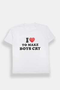 I Love To Make Boys Cry Graphic Super Soft Boyfriend Tee