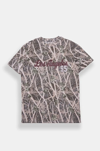 T-shirt coupe garçonne imprime? camouflage Los Angeles '95